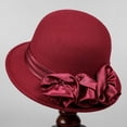thumbnail image 2 of Slccxzc Elegant Adjustable Fedora Flower Decorated Bowler Hat Versatile Simple Design Dome Top Hat For Party, 2 of 7