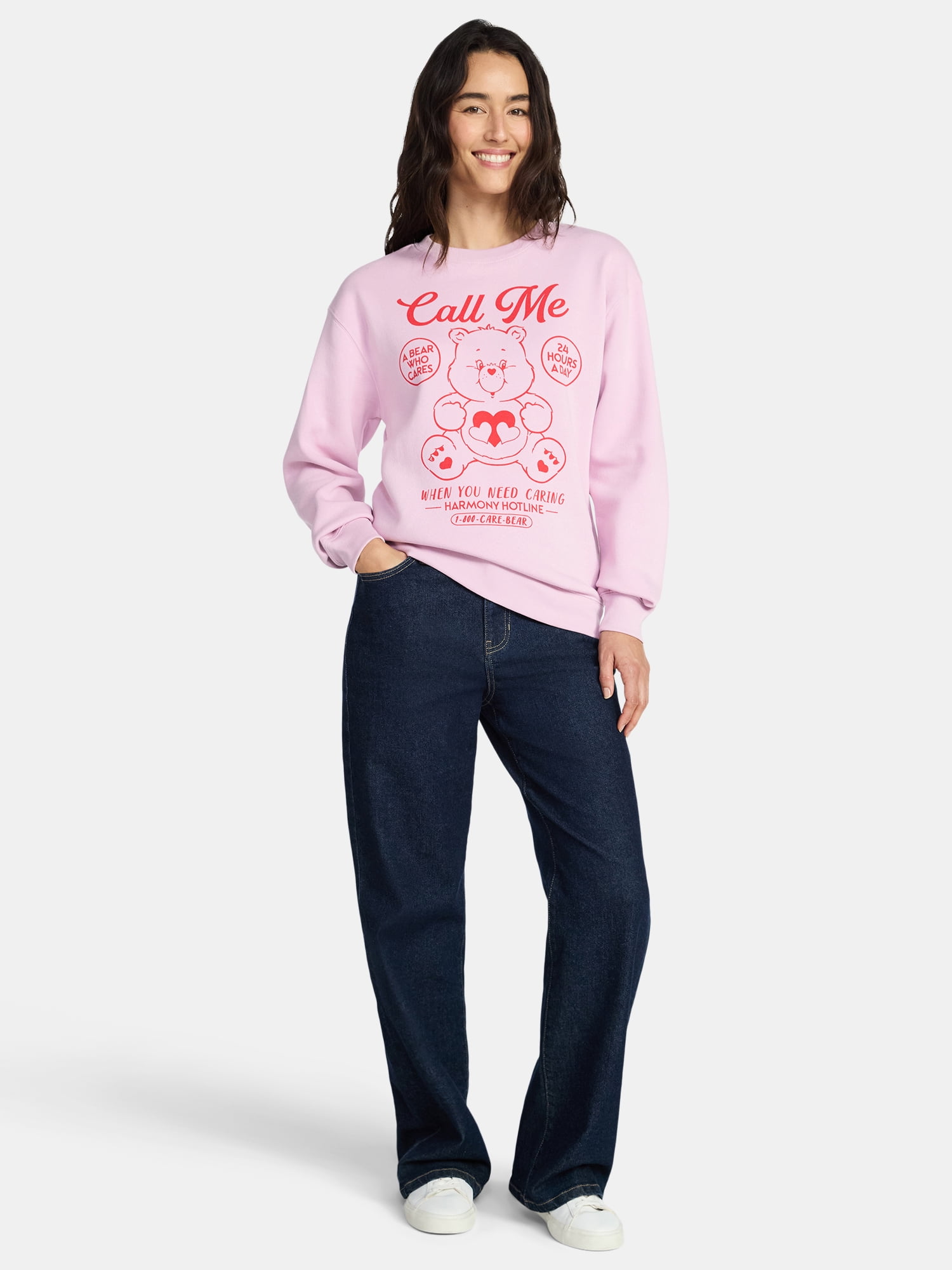 Care Bears Women's Valentine's Day Call Me Graphic Sweatshirt, Sizes XXS-XXL
