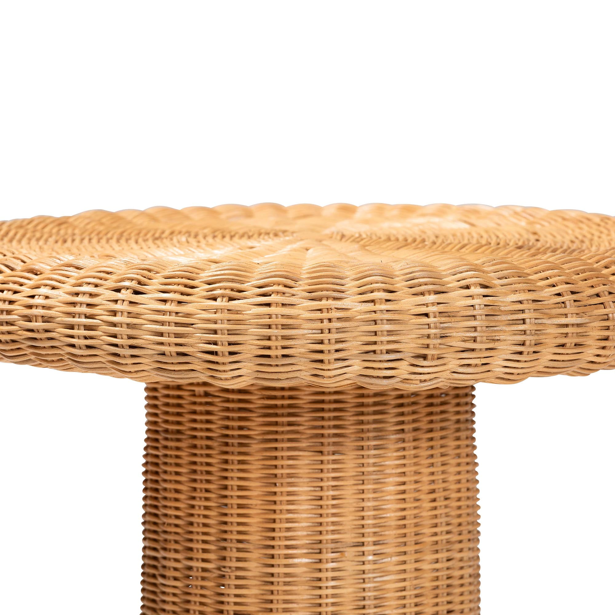 bali & pari Avalon Boho Side Table, 22"W, Round, Light Honey