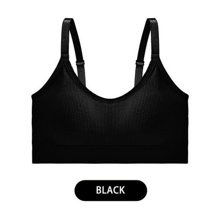 COMOREBI Bras for Women Wireless Womens Strapless Wide Shoulder Straps With Vertical and A Beautiful Back Bra Savings Clearance