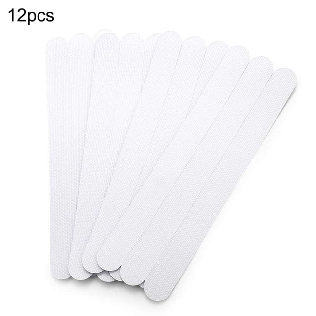 Paquete de 12 tiras antideslizantes de goma PET blancas para baño Qinfu pegatinas antideslizantes de PEVA impermeables y resistentes al desgaste ANGGREK Otros