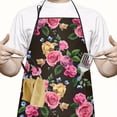 thumbnail image 2 of Pioneer Flower Floral Print Pattern Apron-Garden Aprons for Women with Pockets-Cotton Linen Waterproof Kitchen Cooking Gardening Aprons Adjustable for Kitchen,Cooking,BBQ and Salon 33x27 Inch, 2 of 7