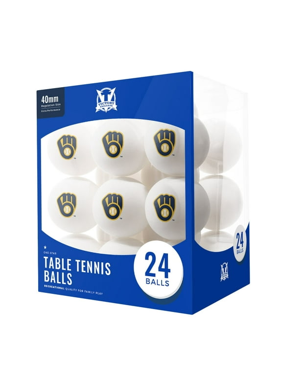 Milwaukee Brewers 24-Count Logo Table Tennis Balls