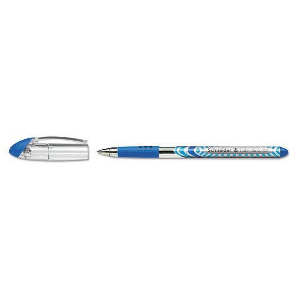Stride RED151203 1.4mm Schneider Slider Stick Ballpoint Pen, Blue & Silver Barrel - Pack of 10