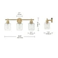 thumbnail image 3 of Globe Electric Matte Brass Modern 5-Piece All-In-One Bathroom Set with Vanity Light, LED Bulbs, 3 of 10
