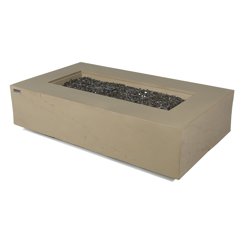 Elementi Plus Colorado Natural Gas Fire Pit for Outside Outdoor Fire Pit Table Smokeless Firepit Concrete Rectangular Fire Table Patio Heater Fireplace 60000 BTUs - Sunlight Yellow, 55.9 x 31.9 Inches