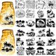 thumbnail image 1 of Siluetas de árboles, decoración de tarros de cristal, calcomanías para tarros de cristal, recortes de linternas con temática de verano, silueta de estilo hawaiano, 1 of 9