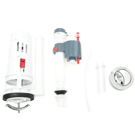 WEUVEB Toilet Press Button 1 Set Plastic White Prevent Leakage Toilet Water Assembly for Home Repair