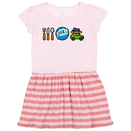 

Inktastic Vacation Eat Sleep Travel Gift Toddler Girl Dress