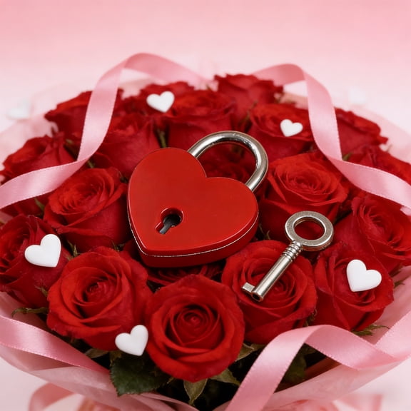 Valentines Day Gifts for Him Heart-shaped Keychain Lock Day Gift for Couples As A Lock Accessory New Style-vlt-19, Red