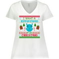 thumbnail image 3 of Inktastic I Want a Hippopotamus for Christmas Pixelated Ugly Sweater Women's Plus Size V-Neck T-Shirt, 3 of 5