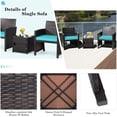 thumbnail image 3 of RONG-3 3 Piece Outdoor Bistro Set, PE Wicker Patio Conversation Set with Side Storage Table with Door, Soft Cushions and Protective Cover, Outdoor Sofa and Table Set, 3 of 10