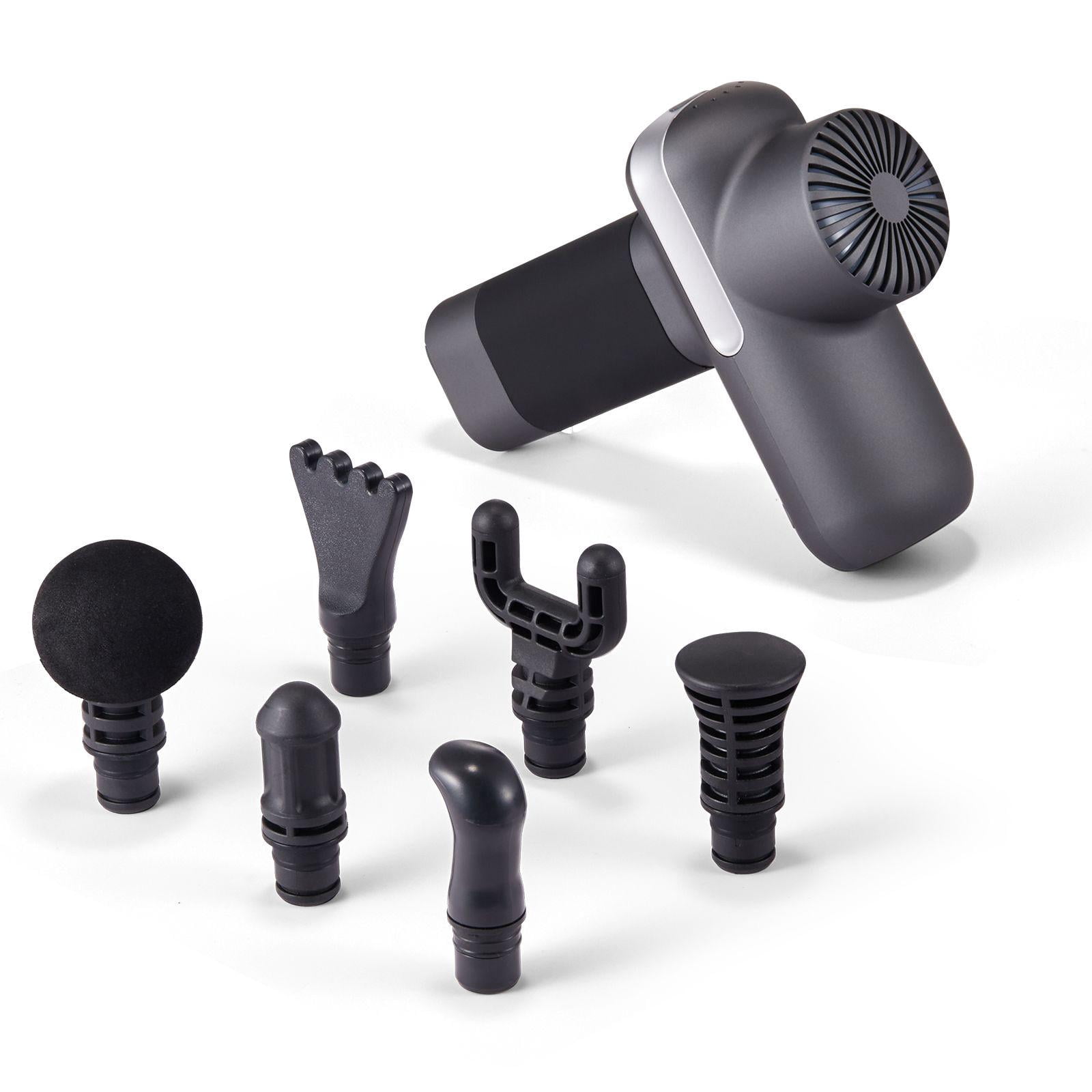 Mini Massage Gun Percussion Muscle Massager for Athletes Pain Relief Muscle Relaxation with 5 Speeds 6 Heads 7.4V 2500mAh Battery Handheld Small Massage Gun