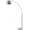 Nickle Shade / White Marble Base Modern, variant on Floor Lamp for Living Rooms  Home Offices  Dining Rooms  Bedrooms with Faux  Marble Base and Chrome Bell Shade