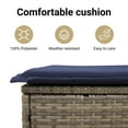 thumbnail image 4 of vidaXL 3 Piece Bistro Set with Cushions Gray Poly Rattan, 4 of 12
