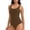 Coffee, variant on uvwlwu Women Scoop Neck Crisscross Back One Piece Swimsuit,S