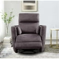 thumbnail image 3 of Maklaine Transitional Fabric Swivel Recliner with two pillows in Gunmetal, 3 of 12