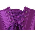 thumbnail image 3 of Stay Corset Underbust Corset Top Women Satin Lace Up Boned Underbust Corset Gothic Corset Purple 4XL, 3 of 5