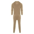 thumbnail image 5 of Fimkaul Men's Jumpsuits Splicing Fall Winter Casual Hoodie Print Zipper Print Jumpsuit Mens Tops Khaki 4XL, 5 of 7