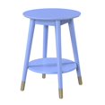 thumbnail image 3 of Convenience Concepts Wilson Table d'Appoint Ronde Mi-Siècle, Bleu (Ensemble de 1), 3 of 3