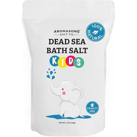 Aromasong Dead Sea Salt Kids Bath Soak 4 lb | Fine Salt with Dead Sea Minerals for Gentle Toddler & Baby Bath