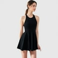 thumbnail image 7 of Women's Sleeveless Woven Tennis Dress with Fitted Bodice and Flared Skirt Hem - Large, Black, 7 of 7