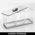 thumbnail image 5 of mDesign Cosmetic Divided Organizer Canister Box, 3 Sections, Lid, Clear/Chrome, 5 of 8
