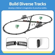 Electric Train Set, Remote Control Train Toys with Luxury Track & Glowing Passenger Carriages, with Smoke, Light and Sound for 3+ Years Old Boys Gifts