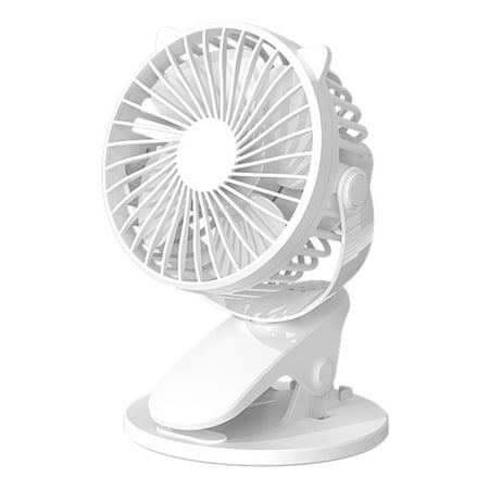 

Nadi USB Rechargeable Cooling Fan Clip Silence Fan Portable Mini Fan Cat Ear Design Fan Home Summer Supplies for Home Office School (White)