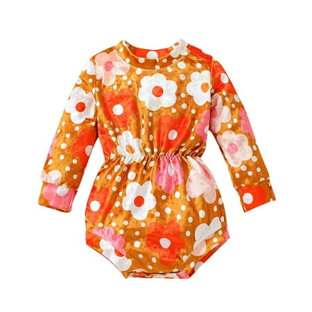 

Jdefeg Cute Toddler Girl Outfits Baby Girls Long Sleeve Patchwork Flower Print Romper Bodysuit Outfits Clothes Summer Toddler Girl A 70