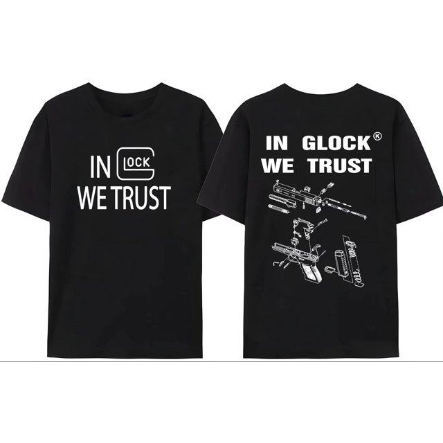2025 EN GLOCK WE TRUST-Camiseta estilo Punk con letras para hombre y mujer, ropa informal estilo Hip Hop Y2k, camisetas de tendencia Harajuku, ropa de manga corta