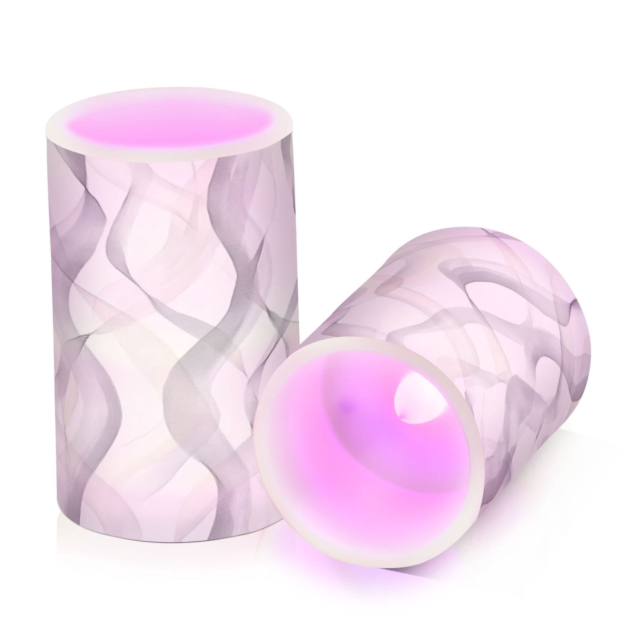 2 PCS Flameless Candles with Remote Timer LED Battery Operated Flickering Candle Light for Wedding Table Home Decoration Gifts Pastel Thin Lines