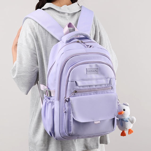 Mochila Mujer Bolso Mochila Mujer Moda Mochilas Escolares Impermeable con Colgante para Deportes (Morado)