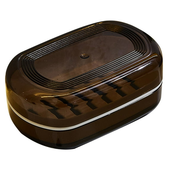 Shoreew Bathroom Soap Box Double-layer Quick Drainage Transparent with Lid And Removable Draining Rack Dustproof Hotel Kitchen Soap Tray Soap Holder Soap Organizer