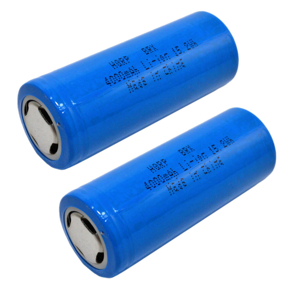 HQRP 4000mAh Battery 2-Pack for WindFire Super Bright CREE XM-L T6 U2 2000-Lumens Zoomable 5 mode LED Flashlight - image 1 of 4