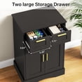thumbnail image 3 of 10 Gallon Fish Tank Stand for 5-10 Gallon Aquarium Stand | with Storage Cabinet 2 Drawers Fish Tank Stand, for Accessories Storage, 20.5"L x 11.0"W Aquarium Cabinet, Black PTBX02BK, 3 of 7