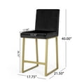 thumbnail image 3 of Foxcroft Wingback Counter Stool (Set of 2), Teal and Dark Brown, 3 of 8