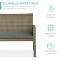 thumbnail image 4 of Best Choice Products 4-Piece Outdoor Wicker Patio Conversation Furniture Set w/ Table, Cushions - Taupe/Slate Green, 4 of 8
