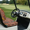 thumbnail image 4 of POLERO Golf Cart Seat Covers Fit for Club Car Precedent Front Seats Cushion, Brown Boho Mandala Print Golf Cart Front and Back Seat Cushion Cover, No Nails Required, 4 of 8