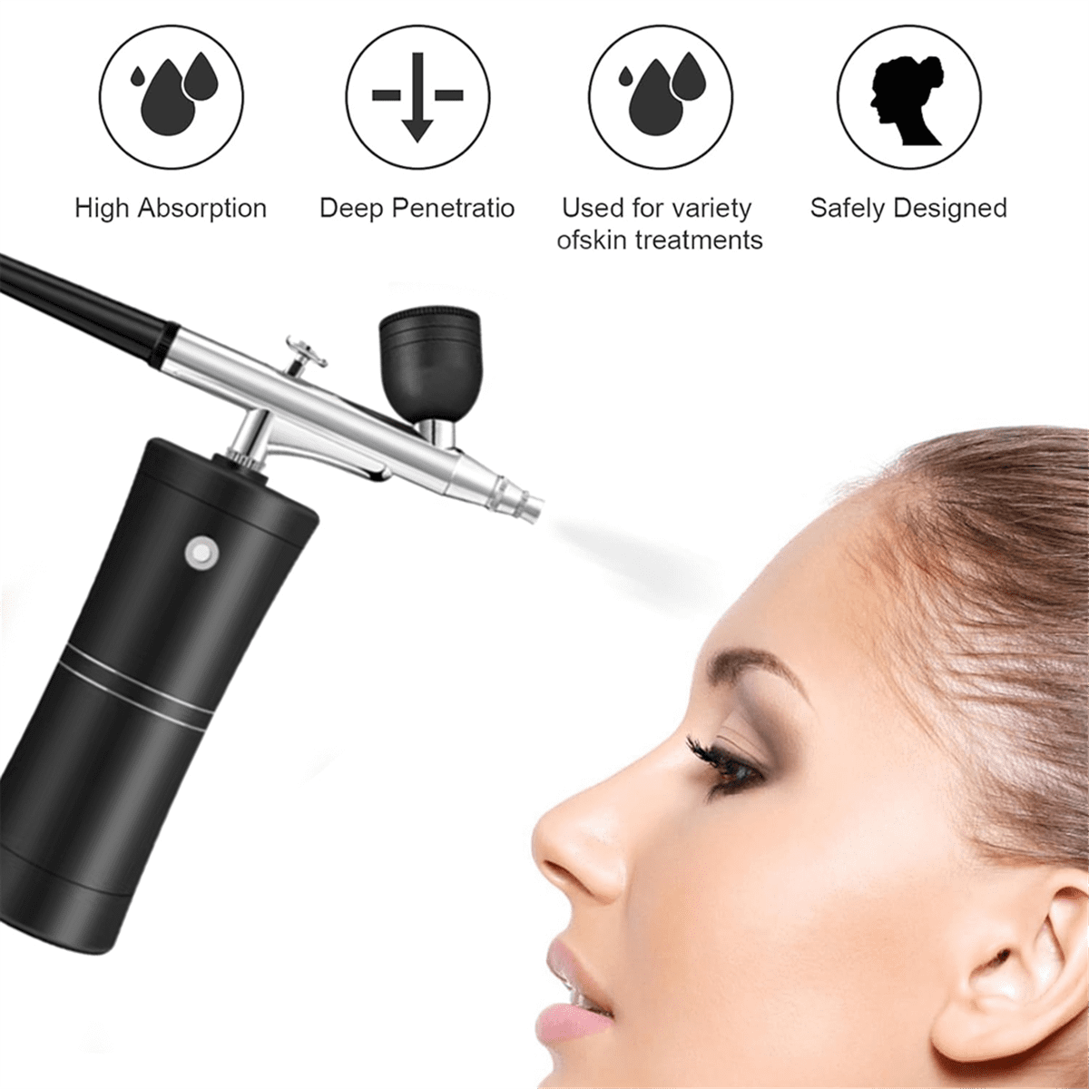 Airbrush Kit Cordless Mini Airbrush with Compressor Set with 0.3mm Nozzle Portable Makeup Oxygen Machine B