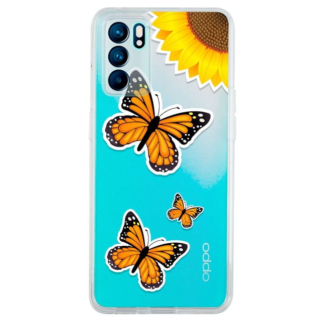 Funda Para Oppo Reno6 5G Mariposas Monarca, Uso Rudo, InstaCase Protector para Oppo Reno6 5G Antigolpes, Case Mariposas Monarca
