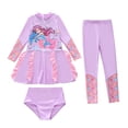thumbnail image 3 of Gunia Girls Swimsuit Upf 50+ Sun Long Sleeve Rash Guard Swim Pants With Matching Bikini Top Toddler Kids Bathing Suit Swimwear For Beach Pool 3-10 Years, 3 of 3