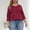 Red, variant on CLOISE 3/4 Length Sleeve Womens Tops Plus Size Shirts V Neck Casual Pullover Solid Color Summer Blouses Green 3XL