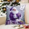Purple Christmas Pillow Covers Set 18x18 Inch - Linen Holiday Decorative Pillowcases with Snowman Santa Deer Tree Patterns, Square Sofa Throw Pillow Covers for Home Christmas Party Decoration