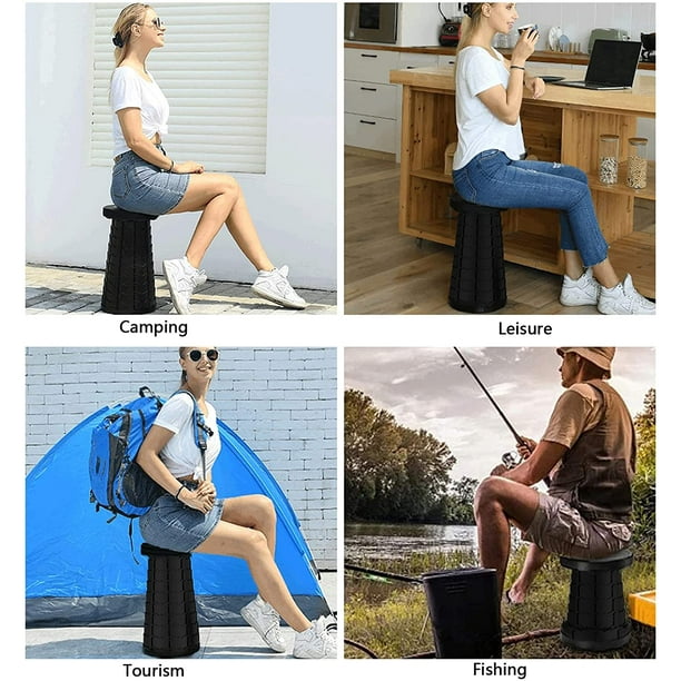 Portable Telescopic Stool, Travel Camping Folding Stools Picnic Seat  Outdoor Camping Chair Retractable Beach Fishing Stool