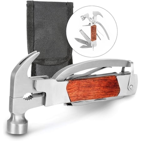 RGHJAR-14 in 1 Multitool Hammer Multi Tool Survival Gear MultitoolSurvival Tools Camping Accessories With Pliers Nail Puller Screwdriver Saw Bottle Opener Present for Husband Dad Grandpa