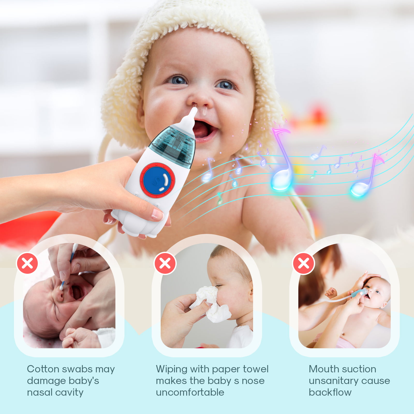Toddmomy Kids Ear Cleaner Electric Nose Aspirator Handheld Nose Ear Su –  BABACLICK