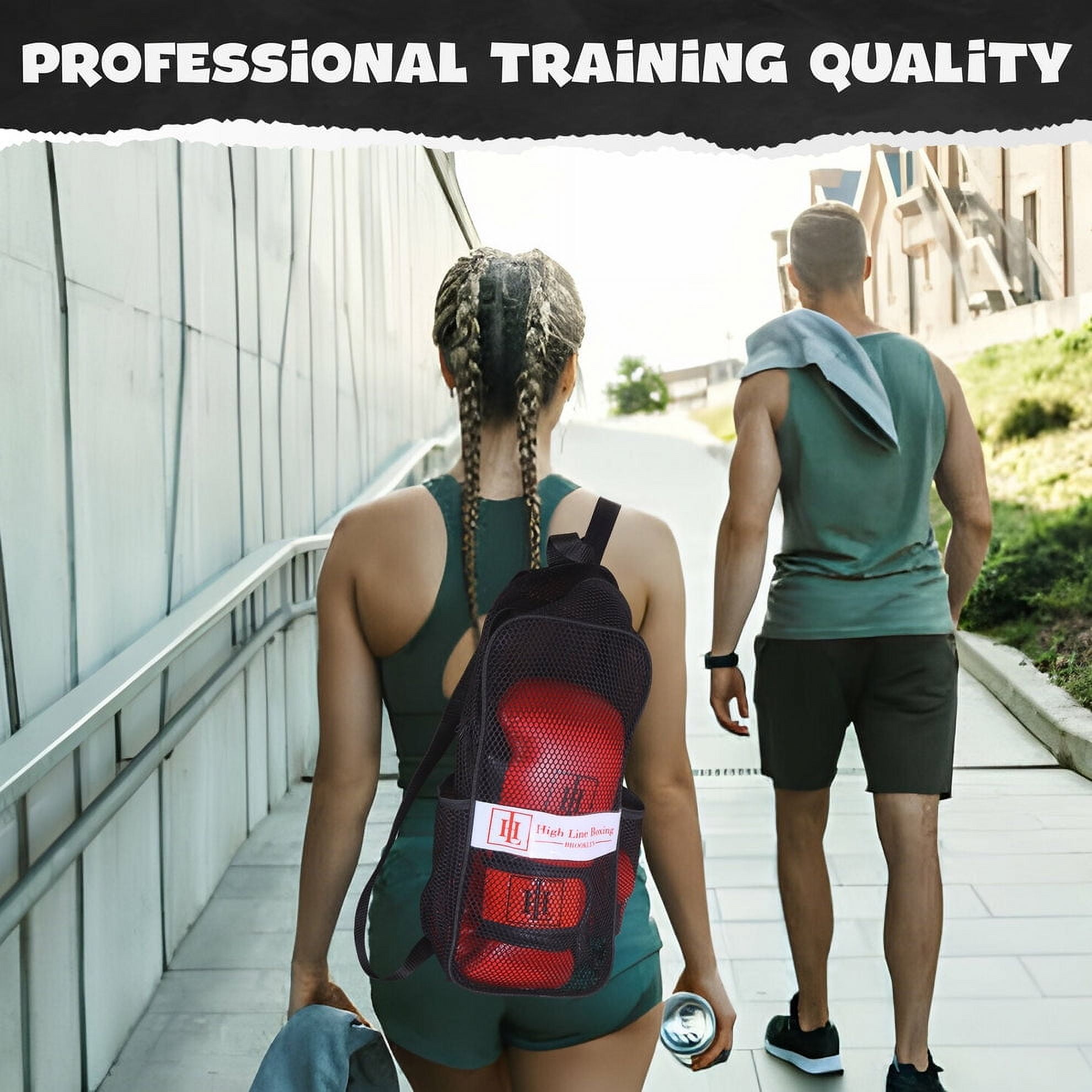 High Line Red Boxing Gloves for Men and Women| Premium Punching Gloves/Boxing Training Gloves Made with Faux Leather| Free Wrist Wraps and Bag Included (10 oz, 12 oz, 14 oz & 16 oz)