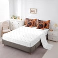 thumbnail image 3 of Red Panda Bed Set in a Bag 7 Pcs,Natural Cute Wild Animal Snowy Bedding Set,Fall Maple Leaves Botanical Tree Orange Brown Comforter with Fitted,Flat Sheet,Pillowcase,Pillow Covers,Queen, 3 of 5