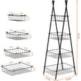 thumbnail image 2 of 4 Tier Storage Shelf Black Metal Shelf with Storage Baskets, 2 of 5